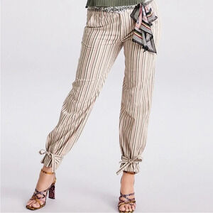 Cabi Island Stripe Convertible High Rise Trousers NWT